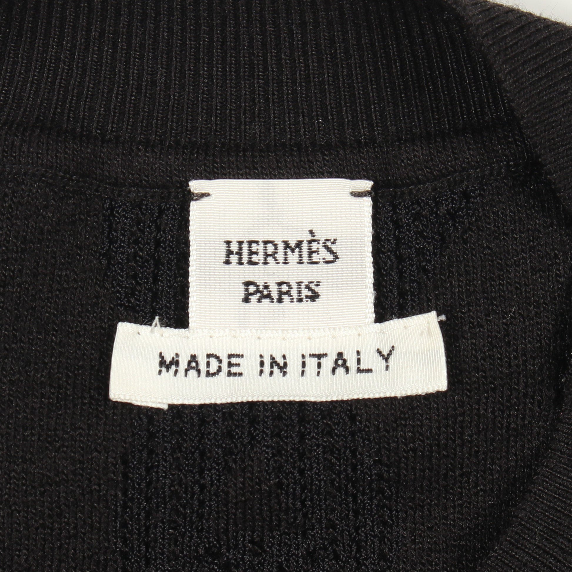 パル フロワリミックス 半袖 ニット レーヨン シルク ダークネイビー ブラック エルメス トップス HERMES