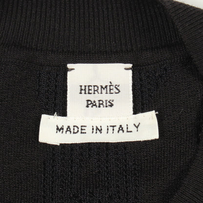 パル フロワリミックス 半袖 ニット レーヨン シルク ダークネイビー ブラック エルメス トップス HERMES
