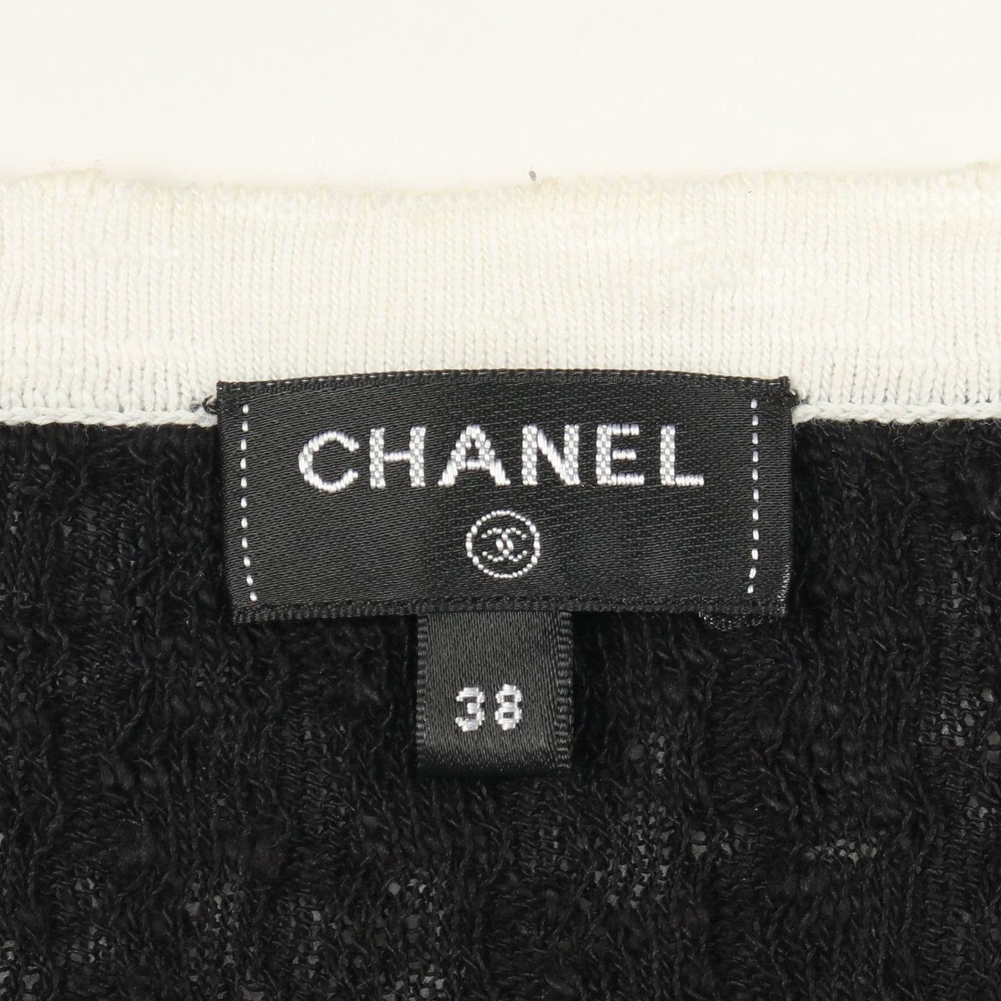 ココマークボタン Vネック ロング カーディガン コットン ブラック ホワイト シャネル トップス CHANEL