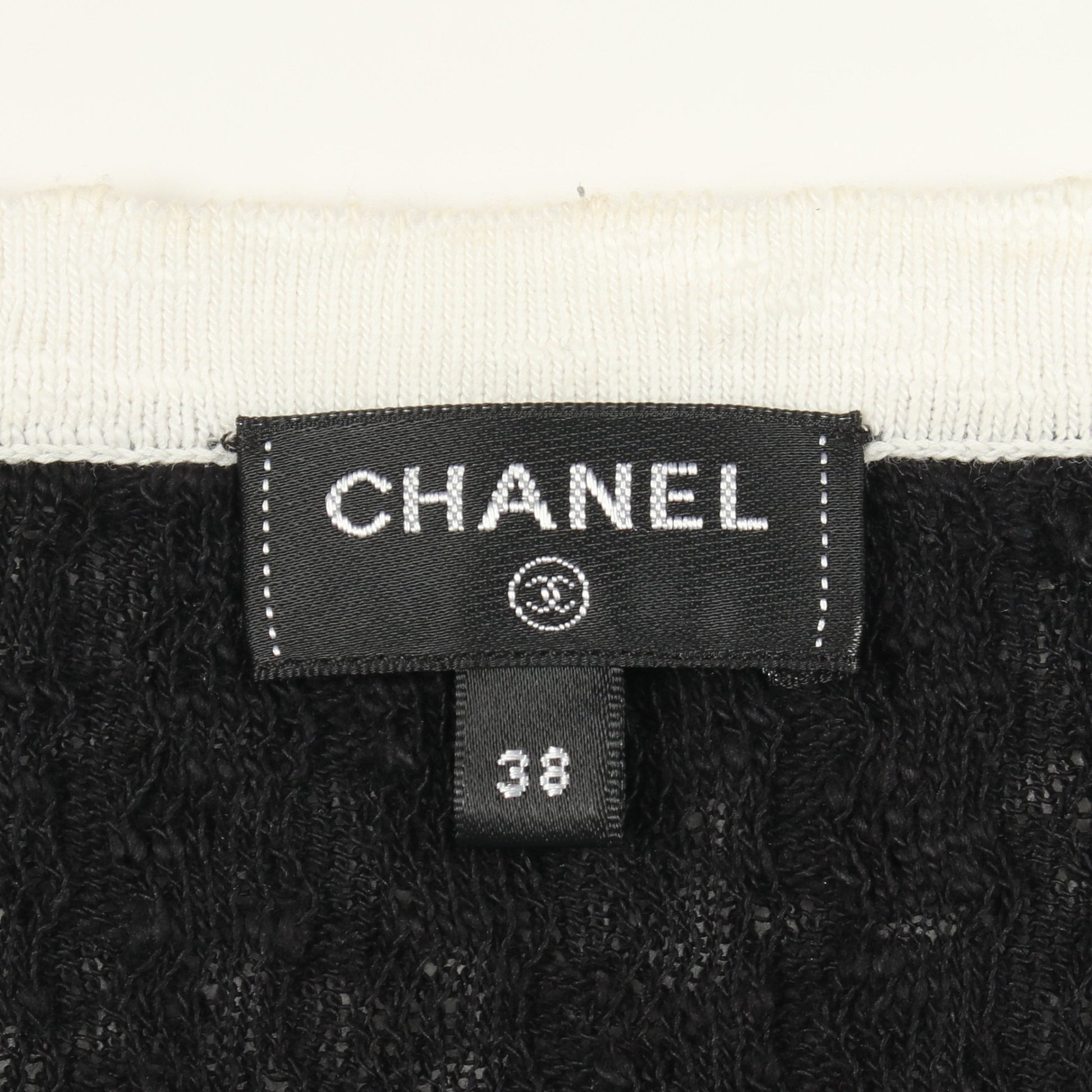 ココマークボタン Vネック ロング カーディガン コットン ブラック ホワイト シャネル トップス CHANEL