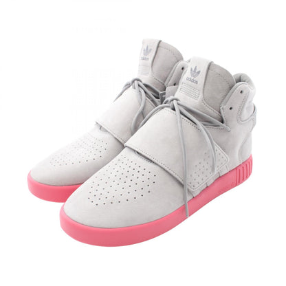 TUBULAR INVADER STRAP ハイカットスニーカー スエード ライトグレー ピンク アディダス シューズ adidas