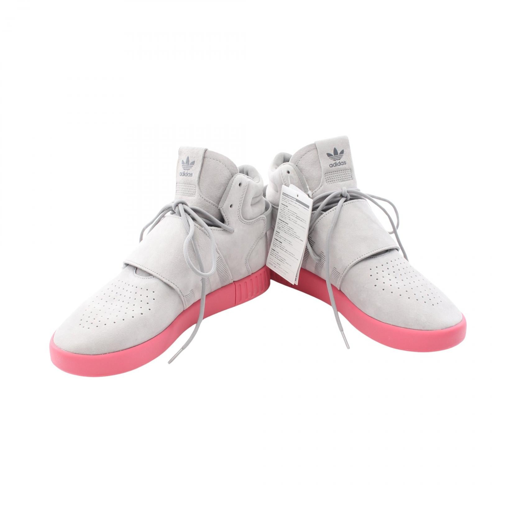 TUBULAR INVADER STRAP ハイカットスニーカー スエード ライトグレー ピンク アディダス シューズ adidas