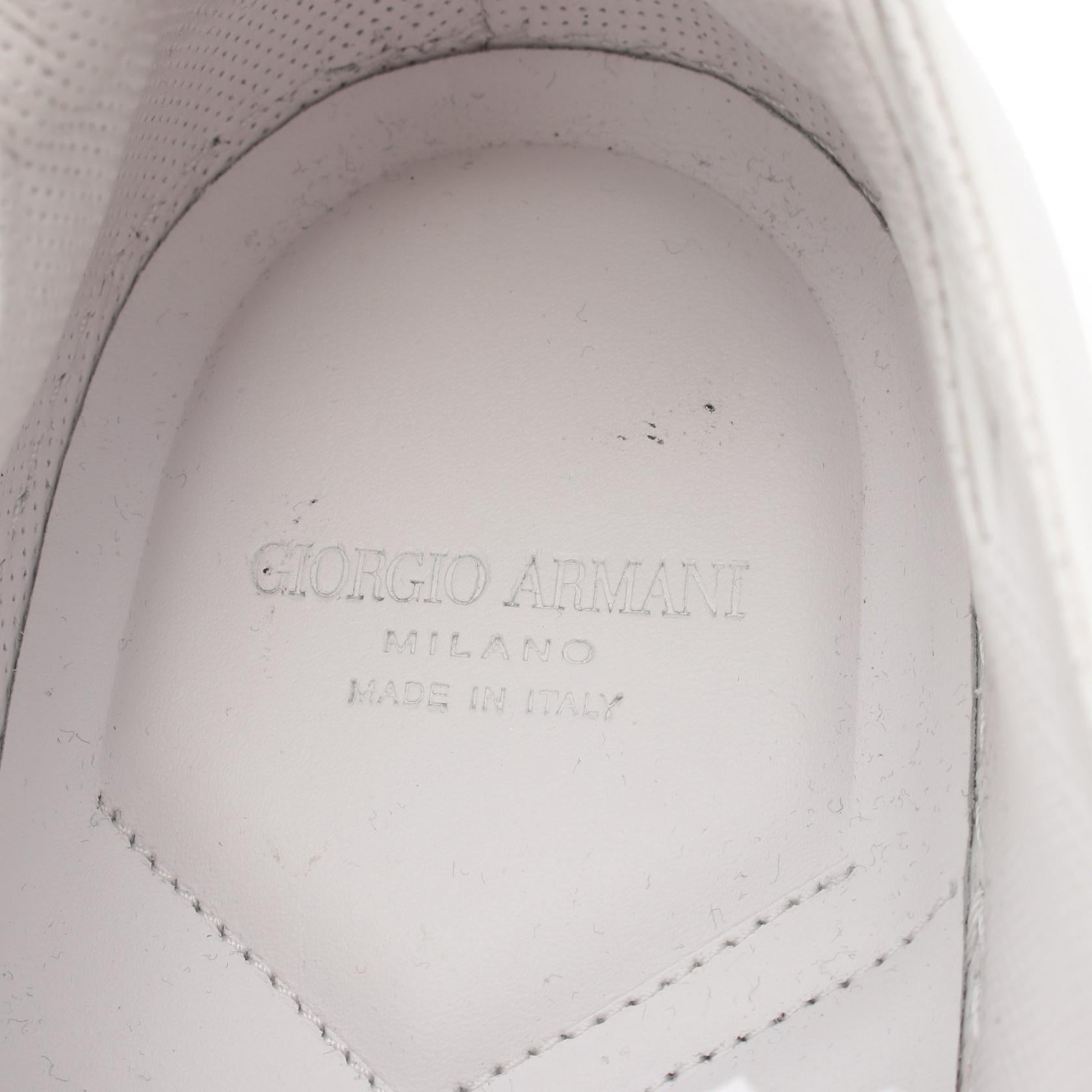 スリッポン スニーカー レザー ファブリック ホワイト ジョルジオアルマーニ シューズ GIORGIO ARMANI