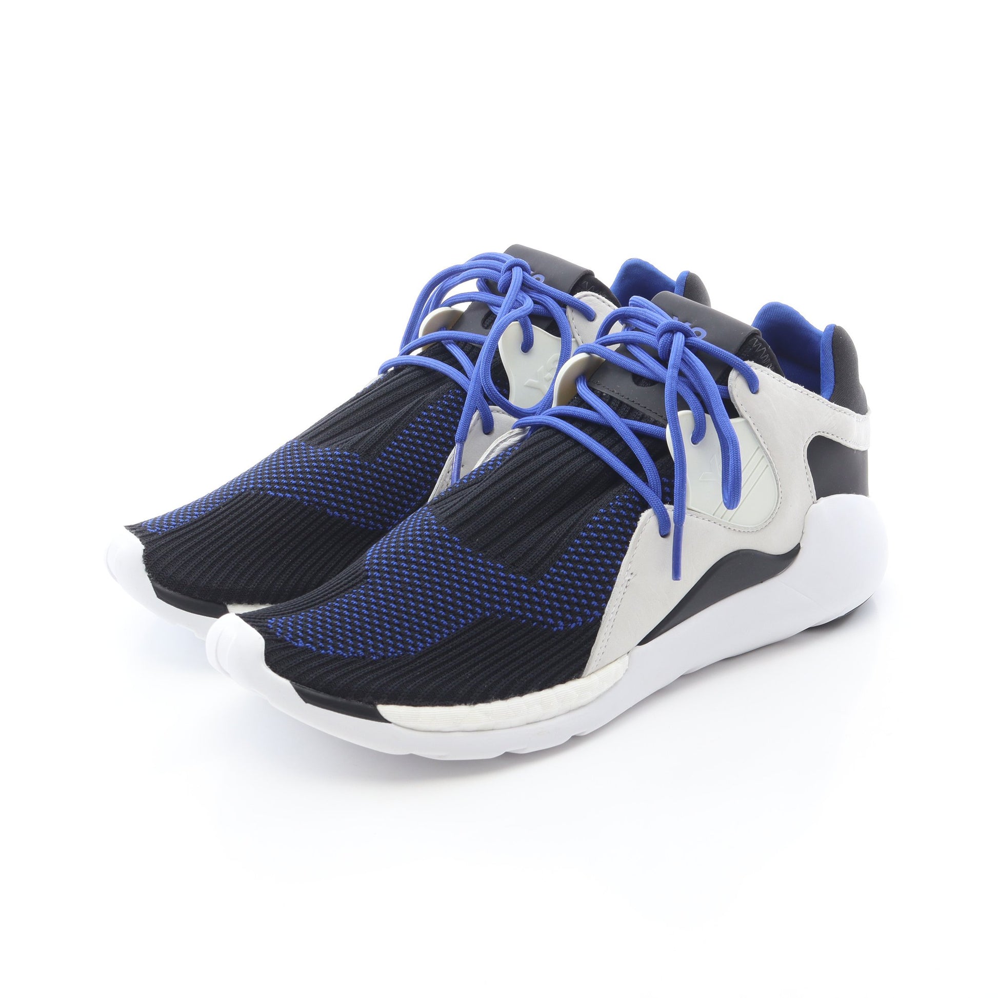 QR KNIT RUN スニーカー ニットファブリック スエード ブラック ブルー ワイスリー シューズ Y-3