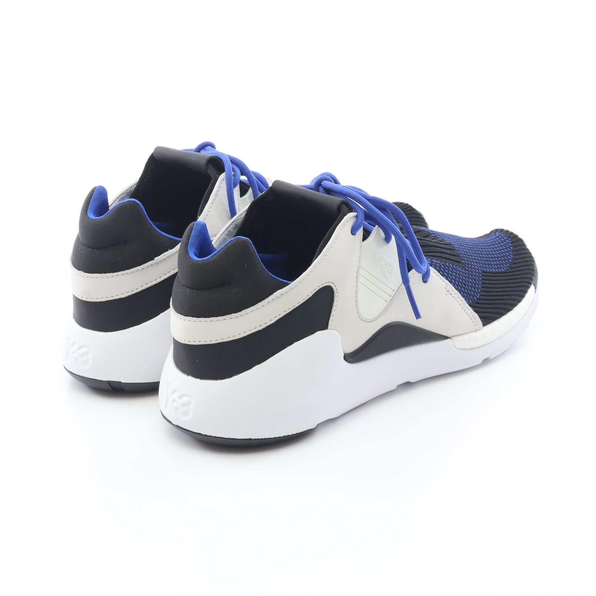 QR KNIT RUN スニーカー ニットファブリック スエード ブラック ブルー ワイスリー シューズ Y-3