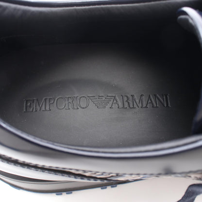 スニーカー レザー ファブリック ダークネイビー グレー エンポリオアルマーニ シューズ EMPORIO ARMANI