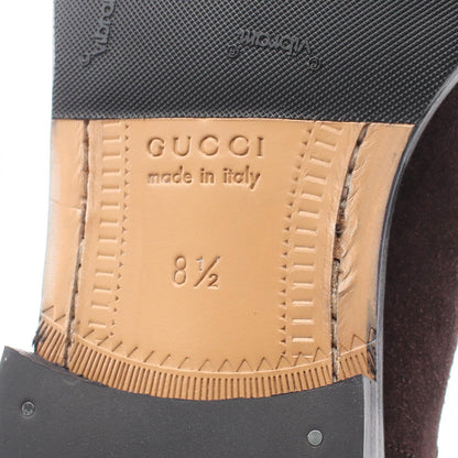 サイドゴアブーツ スエード ダークブラウン ブラック グッチ シューズ GUCCI