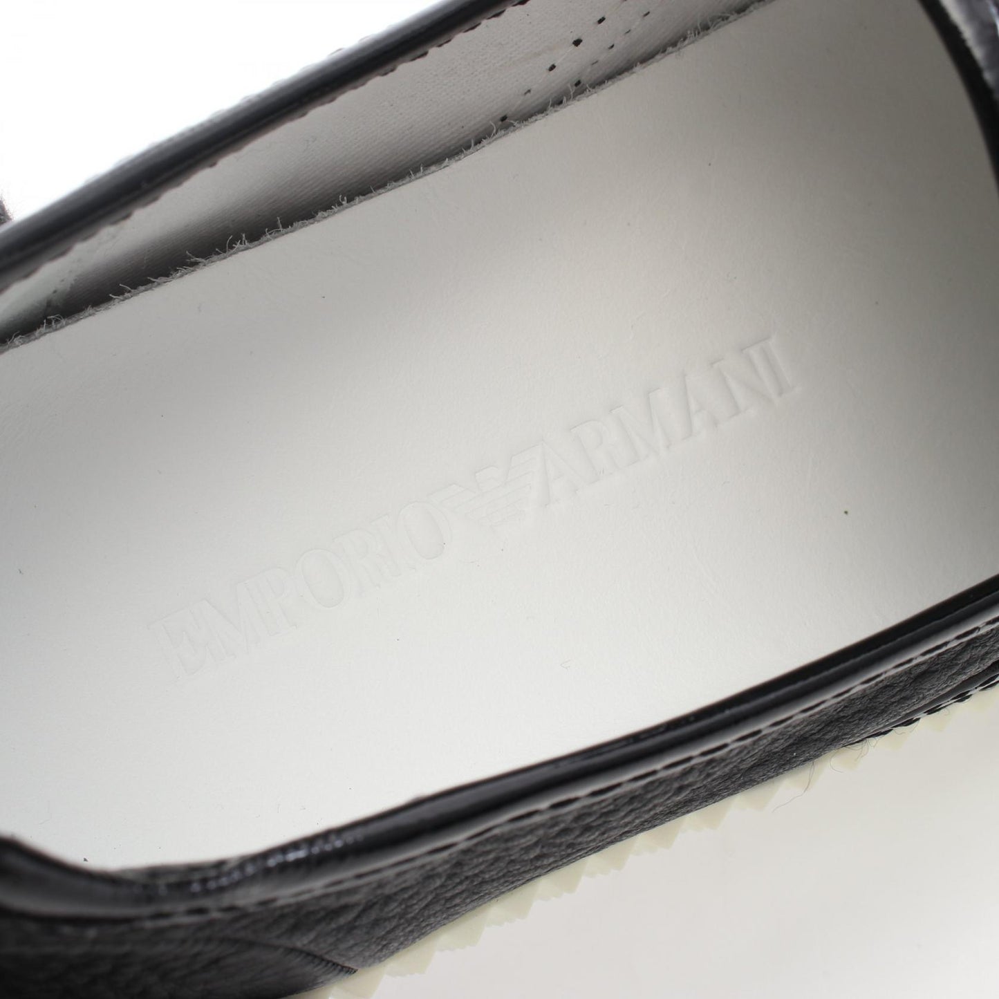 スリッポン レザー ブラック エンポリオアルマーニ シューズ EMPORIO ARMANI