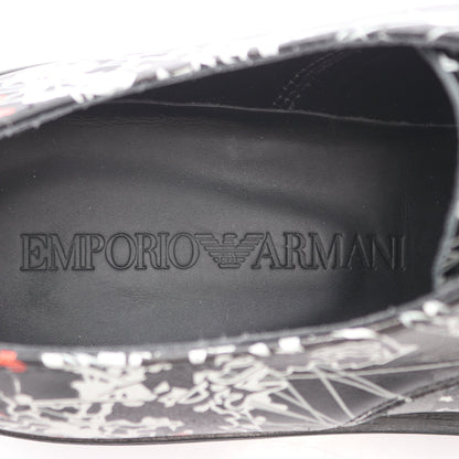 ペイント加工 ダービーシューズ ドレスシューズ レザー ブラック ホワイト レッド エンポリオアルマーニ シューズ EMPORIO ARMANI
