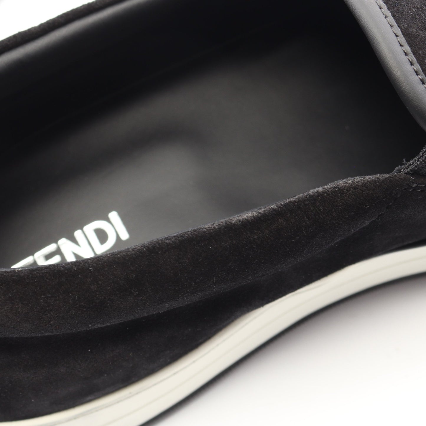 モンスター バグズ アイ スタッズ スリッポン スエード レザー ブラック イエロー フェンディ シューズ FENDI