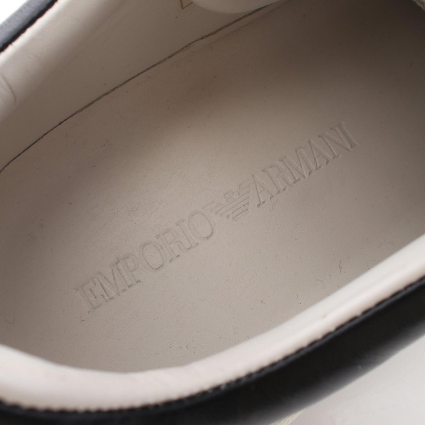ローカットスニーカー レザー オフホワイト ブラック エンポリオアルマーニ シューズ EMPORIO ARMANI