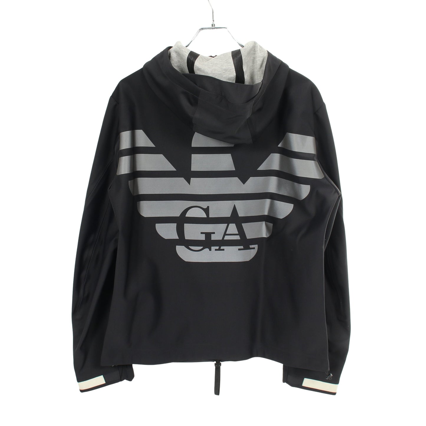 バックプリント フーデッドジャケット マウンテンパーカー ブラック エンポリオアルマーニ アウター EMPORIO ARMANI