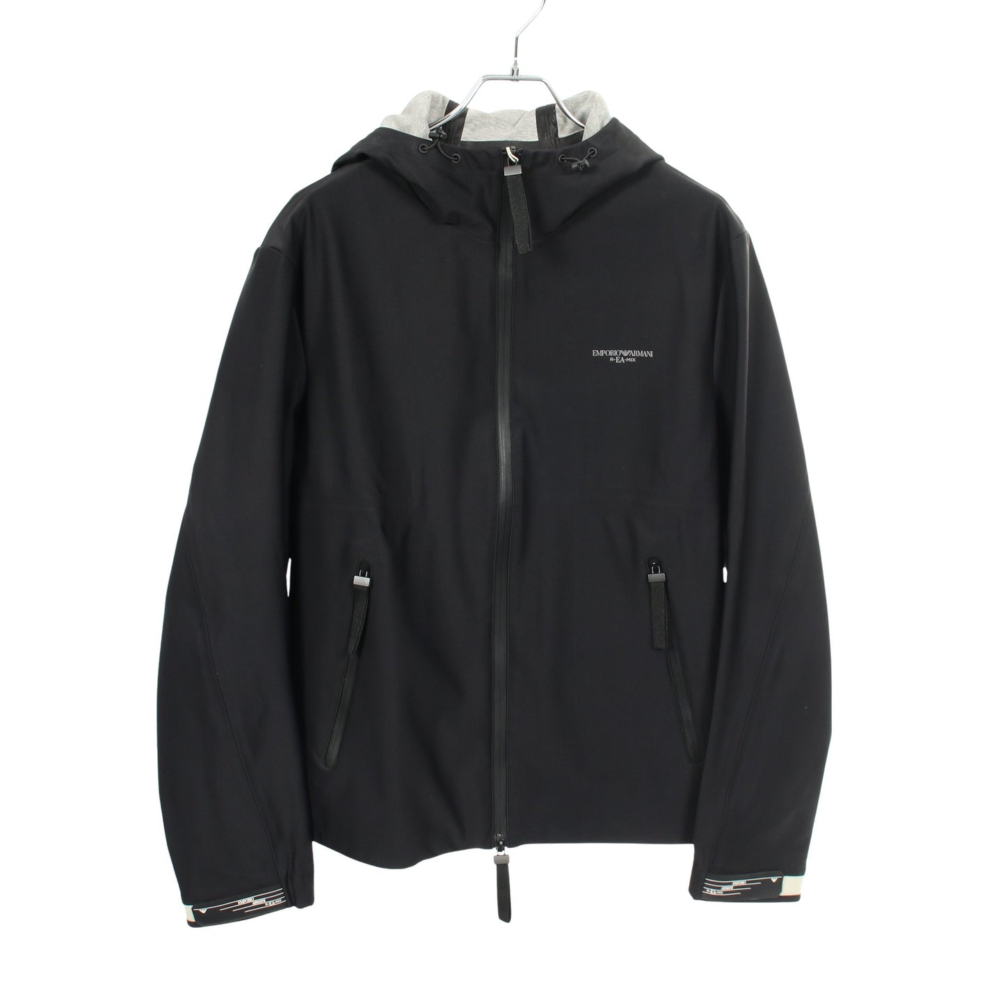 バックプリント フーデッドジャケット マウンテンパーカー ブラック エンポリオアルマーニ アウター EMPORIO ARMANI