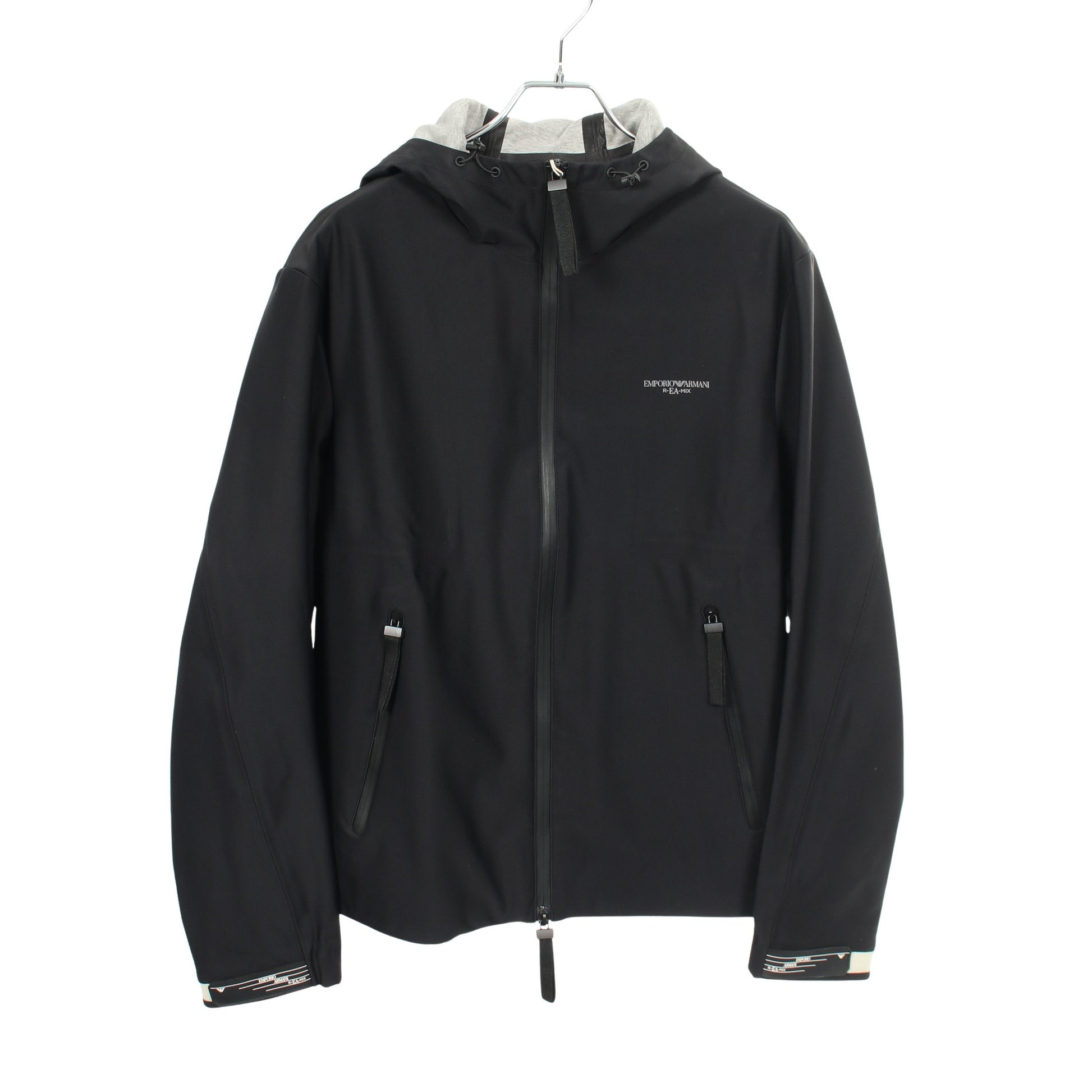 バックプリント フーデッドジャケット マウンテンパーカー ブラック エンポリオアルマーニ アウター EMPORIO ARMANI