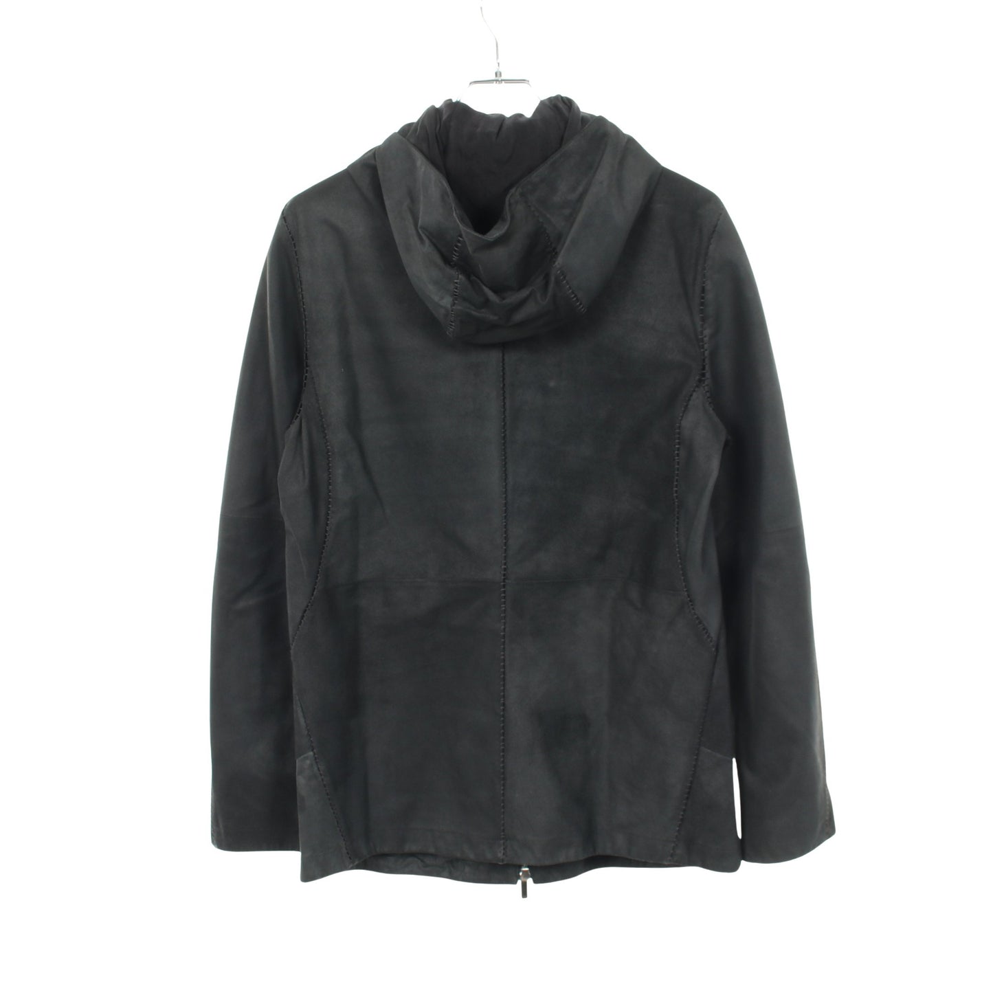 フーデッド レザージャケット ラムレザー ブラック エンポリオアルマーニ アウター EMPORIO ARMANI