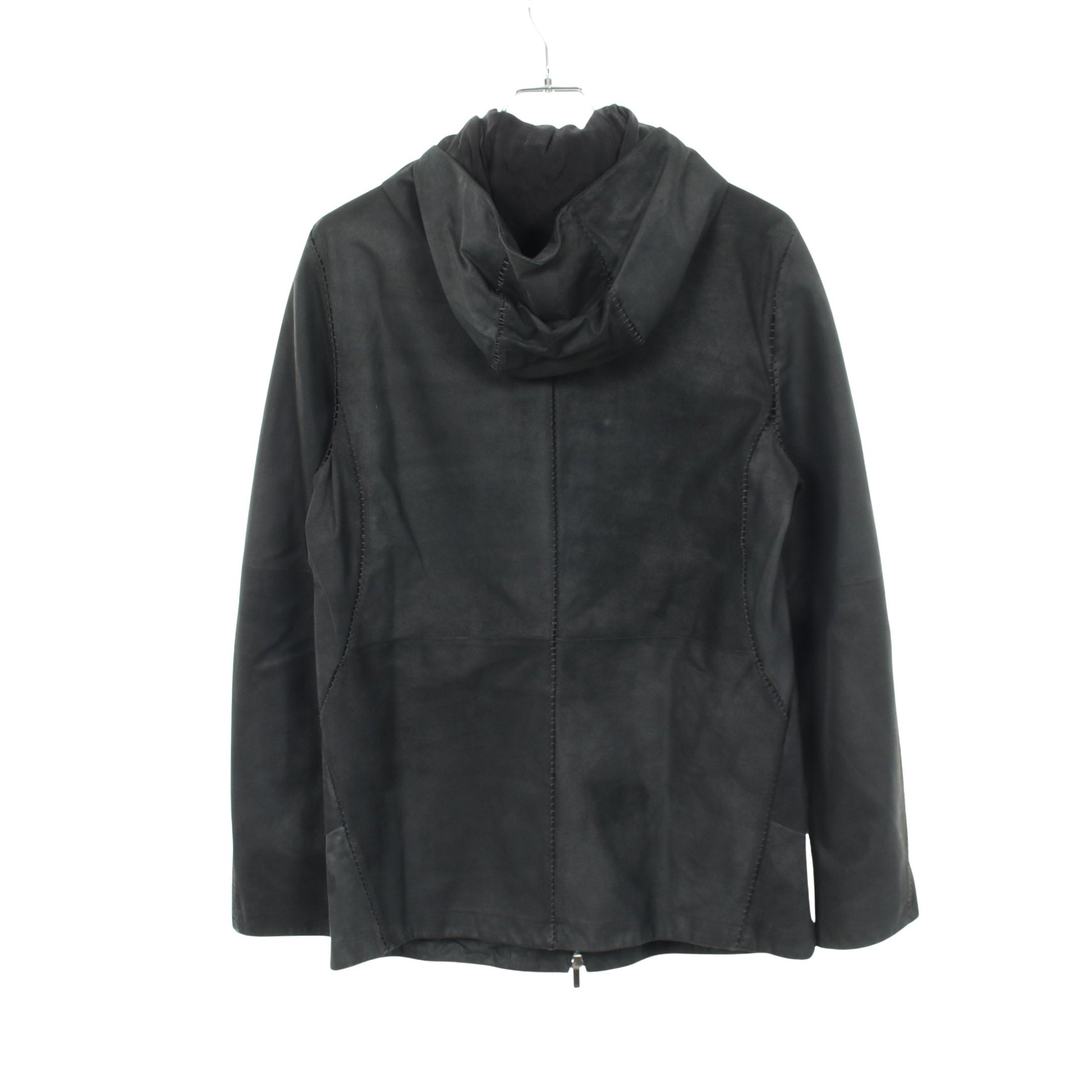 フーデッド レザージャケット ラムレザー ブラック エンポリオアルマーニ アウター EMPORIO ARMANI