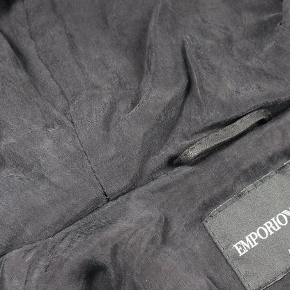 フーデッド レザージャケット ラムレザー ブラック エンポリオアルマーニ アウター EMPORIO ARMANI
