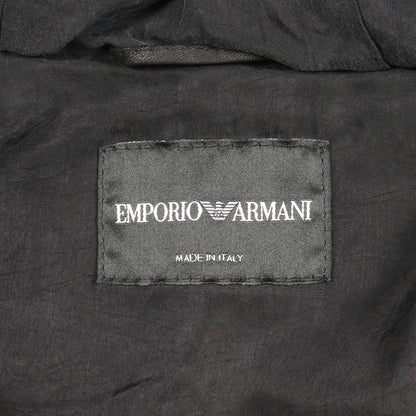 フーデッド レザージャケット ラムレザー ブラック エンポリオアルマーニ アウター EMPORIO ARMANI