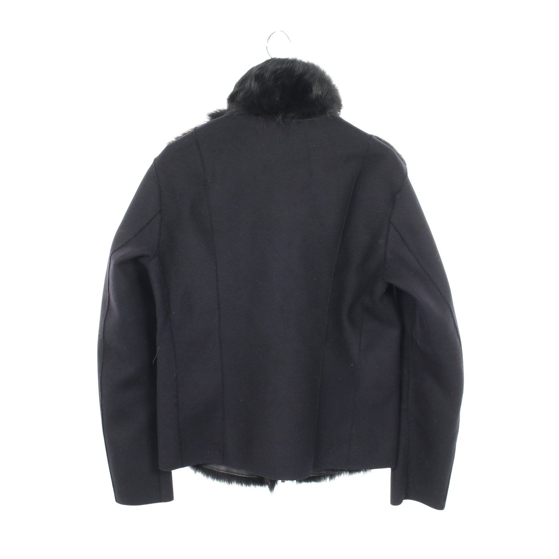 ファー付き ジャケット レザー ウール ネイビー ダークブラウン エンポリオアルマーニ アウター EMPORIO ARMANI