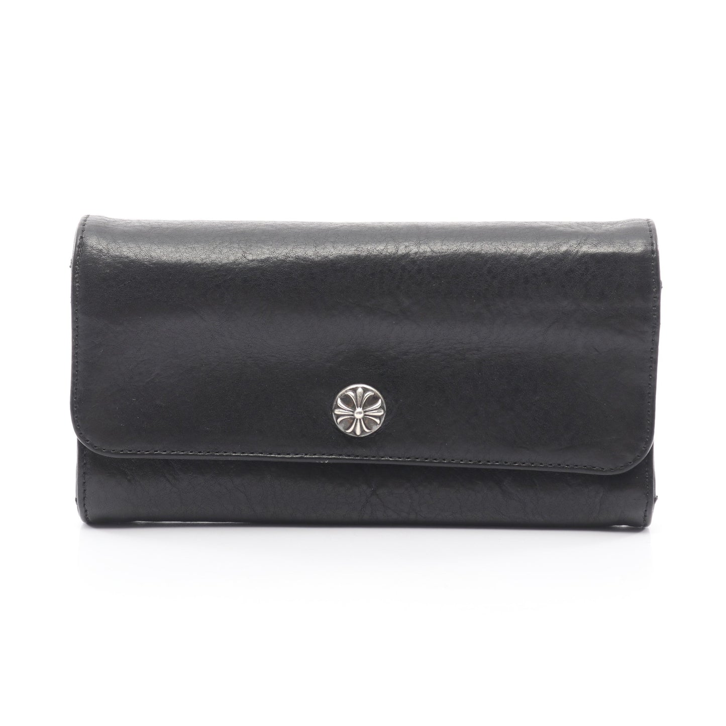 ジュディ クロスボタン 二つ折り長財布 レザー ブラック クロムハーツ 財布・小物 Chrome Hearts