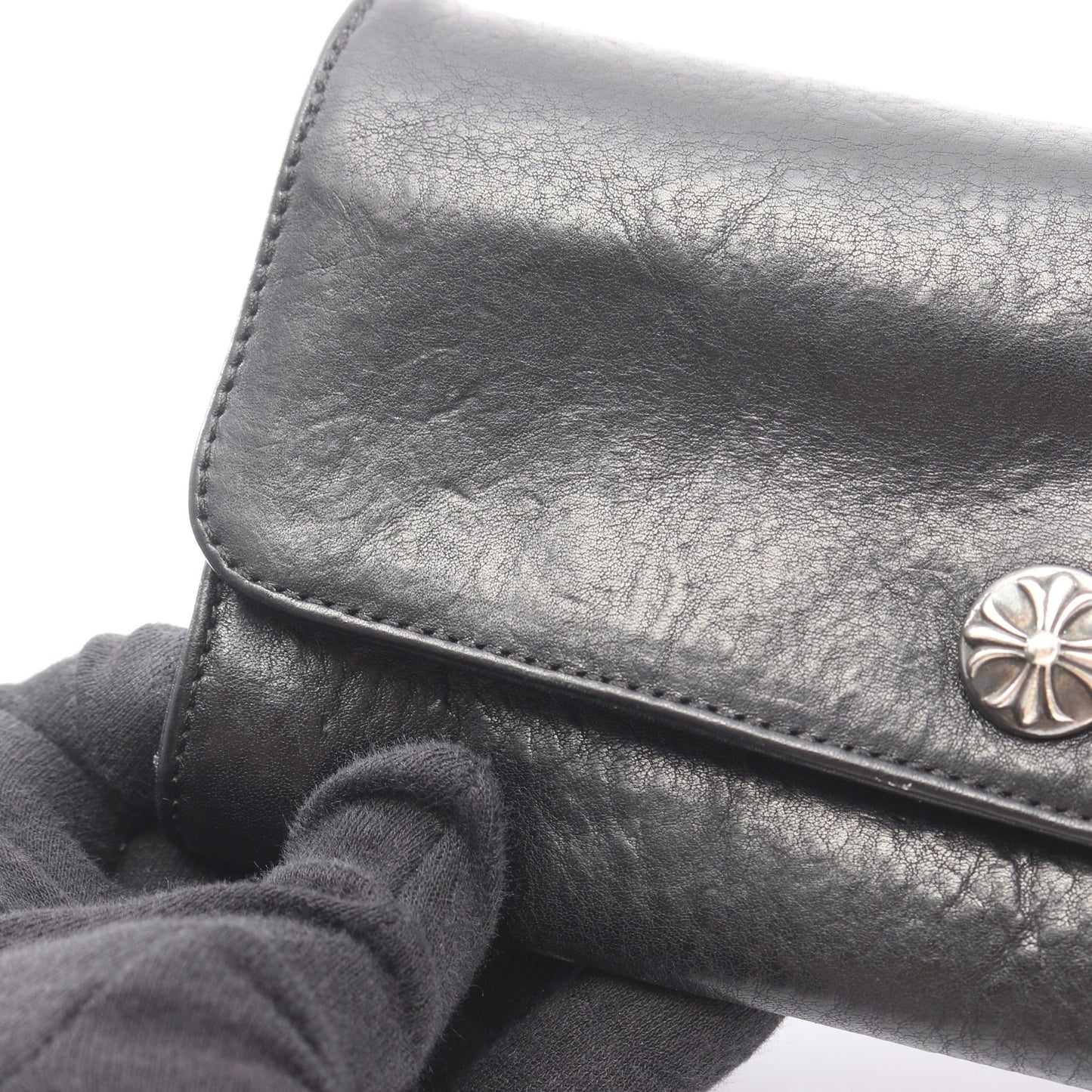 ジュディ クロスボタン 二つ折り長財布 レザー ブラック クロムハーツ 財布・小物 Chrome Hearts