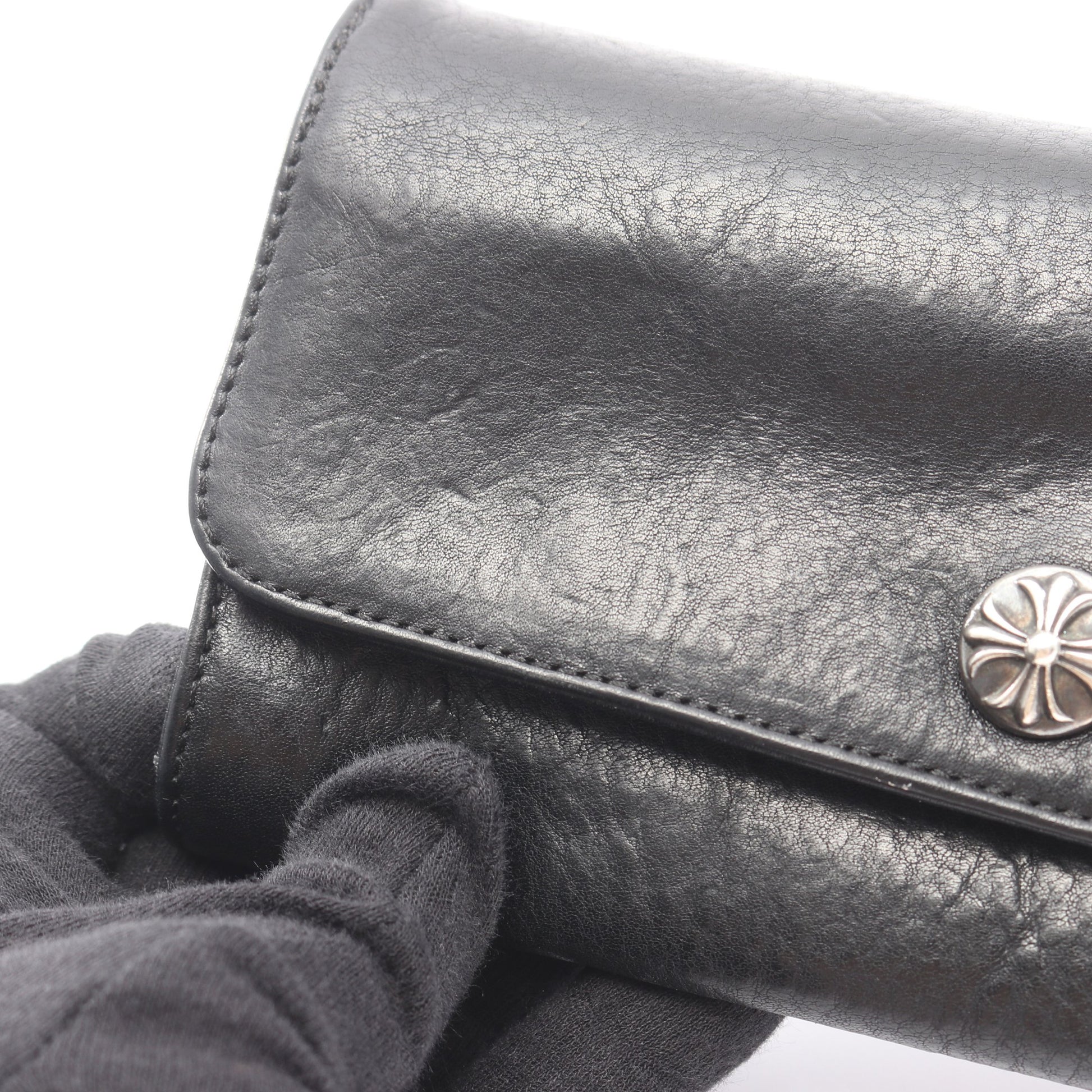 ジュディ クロスボタン 二つ折り長財布 レザー ブラック クロムハーツ 財布・小物 Chrome Hearts