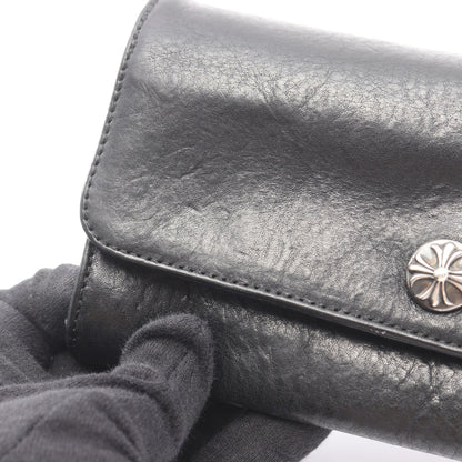 ジュディ クロスボタン 二つ折り長財布 レザー ブラック クロムハーツ 財布・小物 Chrome Hearts
