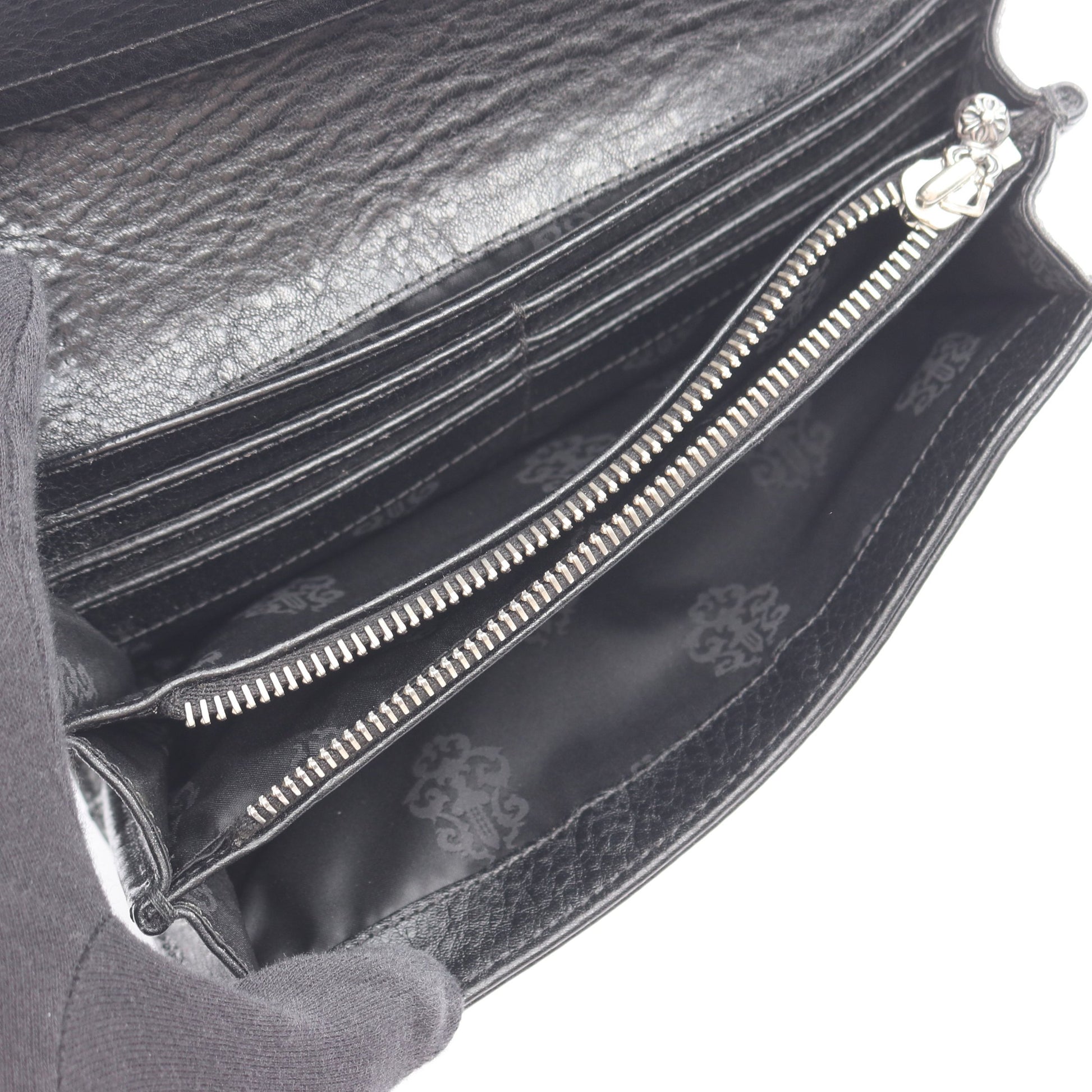ジュディ クロスボタン 二つ折り長財布 レザー ブラック クロムハーツ 財布・小物 Chrome Hearts