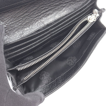 ジュディ クロスボタン 二つ折り長財布 レザー ブラック クロムハーツ 財布・小物 Chrome Hearts