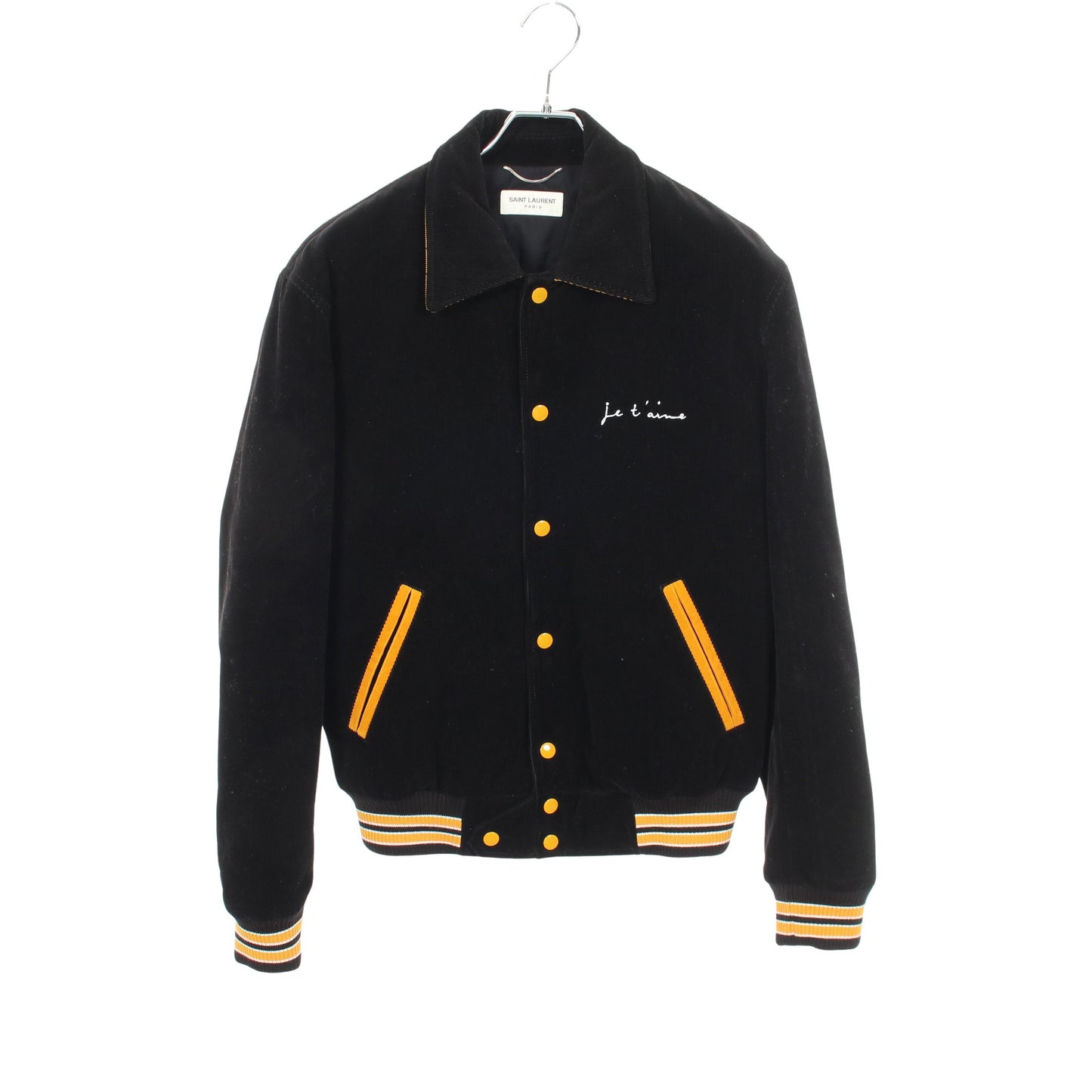 コーデュロイ ブルゾン ジャケット コットン ブラック イエロー サンローランパリ アウター SAINT LAURENT PARIS