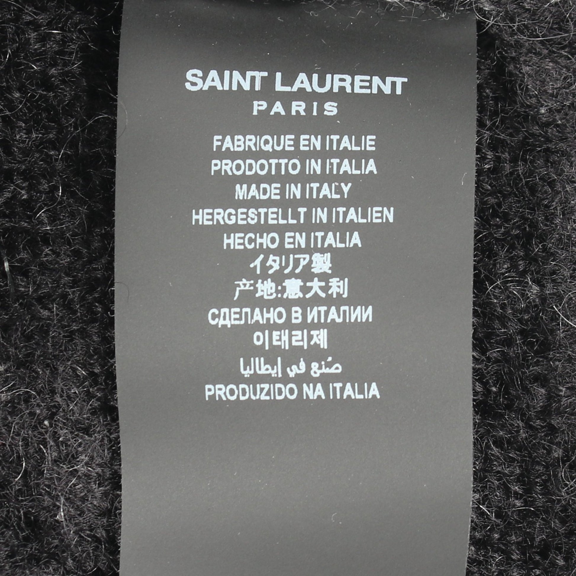 モックネック ニット モヘヤ ブラック ホワイト サンローランパリ トップス SAINT LAURENT PARIS