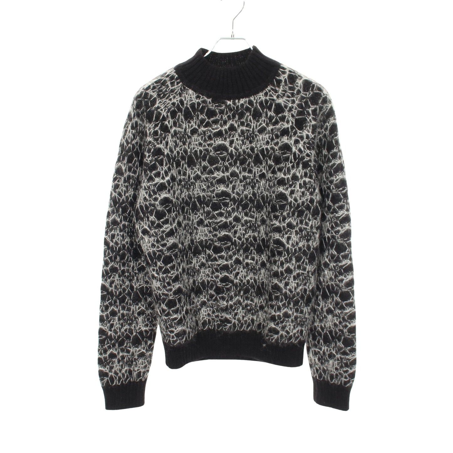 モックネック ニット モヘヤ ブラック ホワイト サンローランパリ トップス SAINT LAURENT PARIS