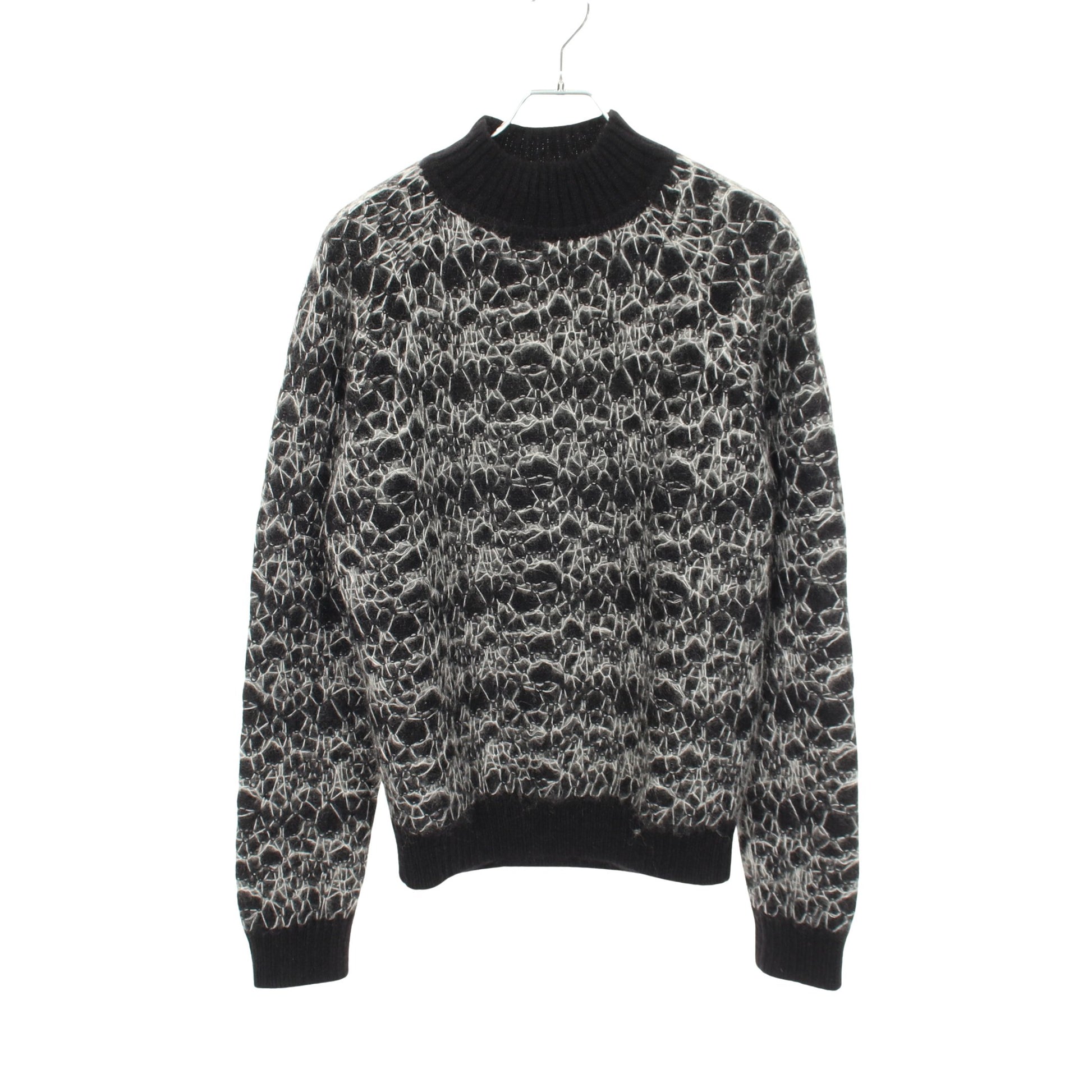 モックネック ニット モヘヤ ブラック ホワイト サンローランパリ トップス SAINT LAURENT PARIS