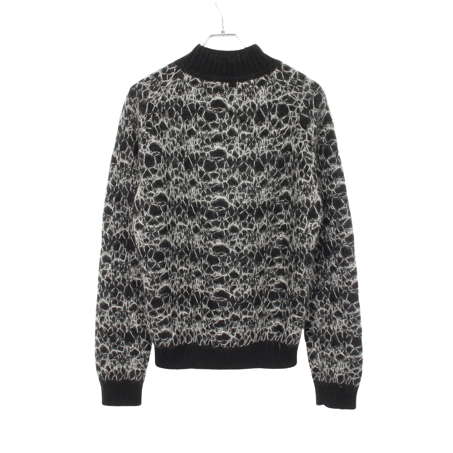 モックネック ニット モヘヤ ブラック ホワイト サンローランパリ トップス SAINT LAURENT PARIS