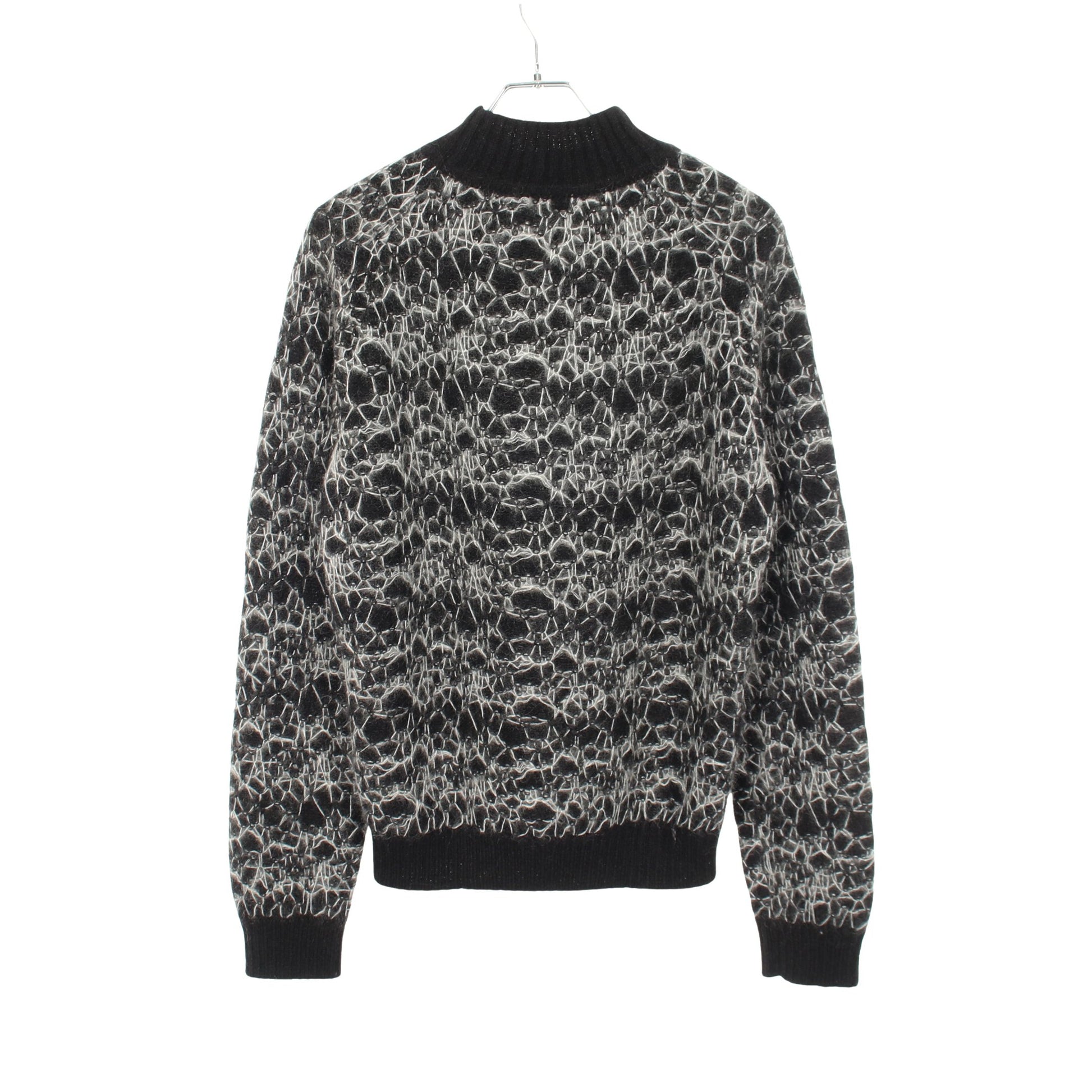モックネック ニット モヘヤ ブラック ホワイト サンローランパリ トップス SAINT LAURENT PARIS