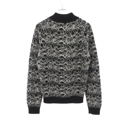 モックネック ニット モヘヤ ブラック ホワイト サンローランパリ トップス SAINT LAURENT PARIS