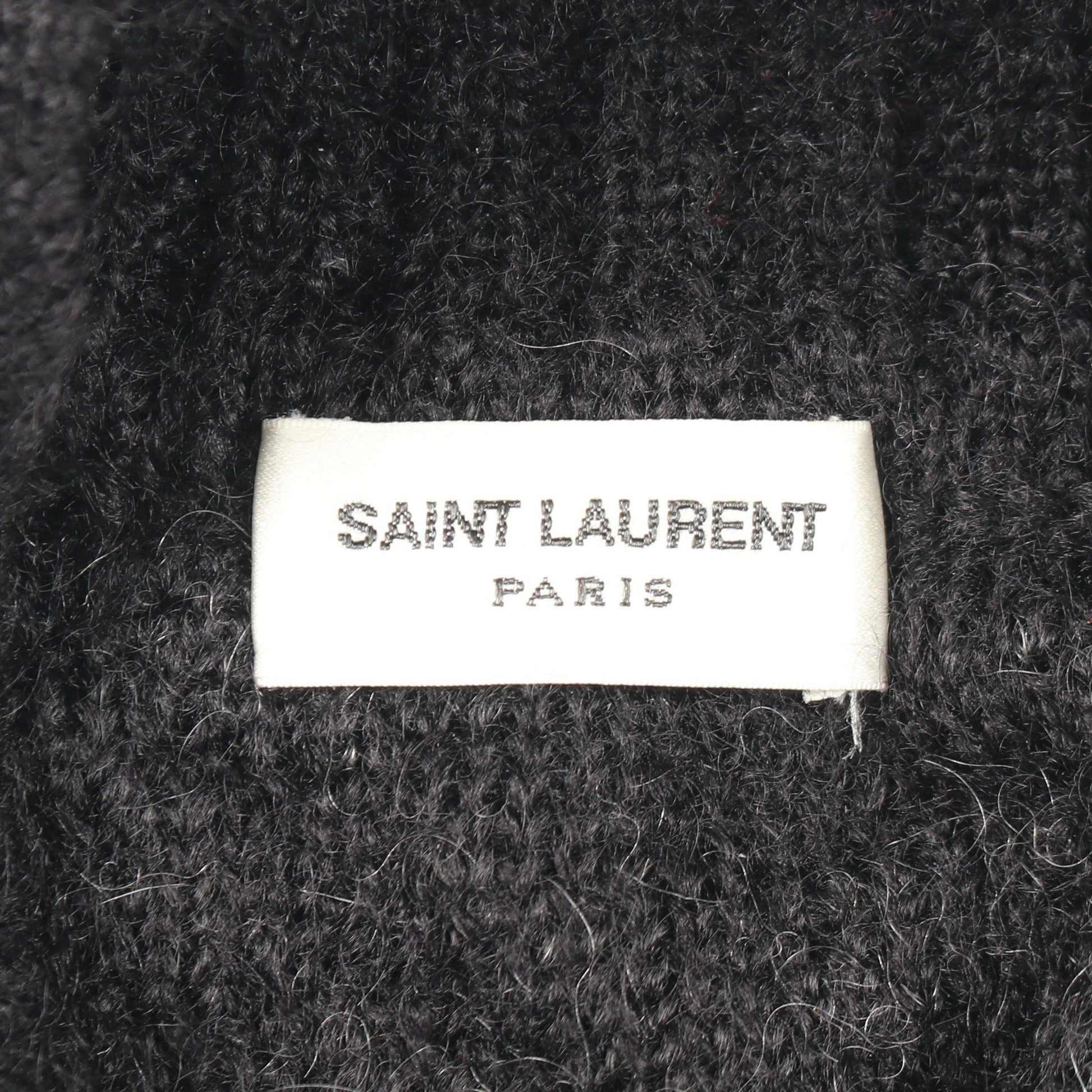 モックネック ニット モヘヤ ブラック ホワイト サンローランパリ トップス SAINT LAURENT PARIS