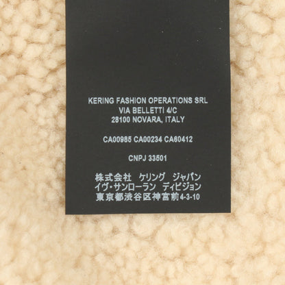 ムートン シアリング ブルゾン ボア切替 ジャケット レザー ムートン ブラック オフホワイト サンローランパリ アウター SAINT LAURENT PARIS