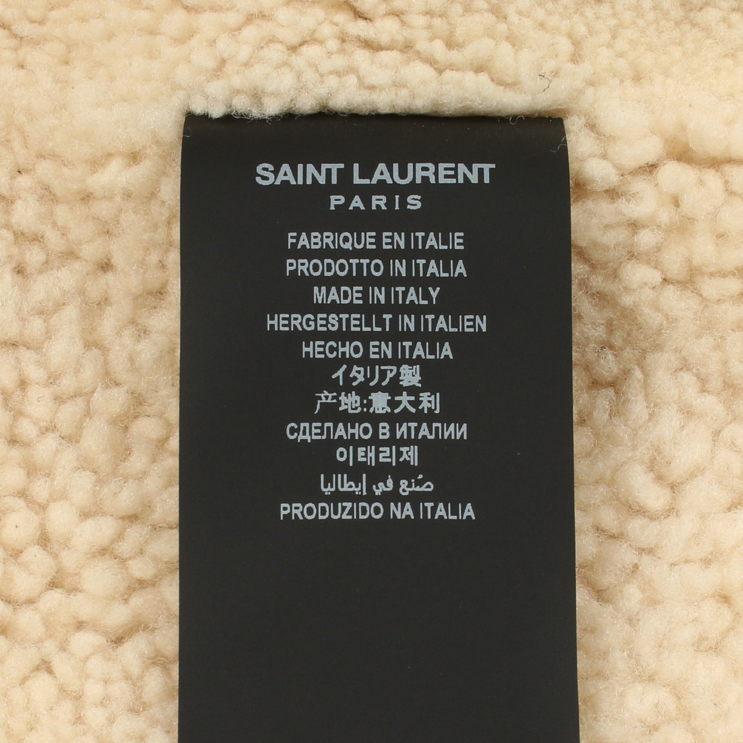ムートン シアリング ブルゾン ボア切替 ジャケット レザー ムートン ブラック オフホワイト サンローランパリ アウター SAINT LAURENT PARIS