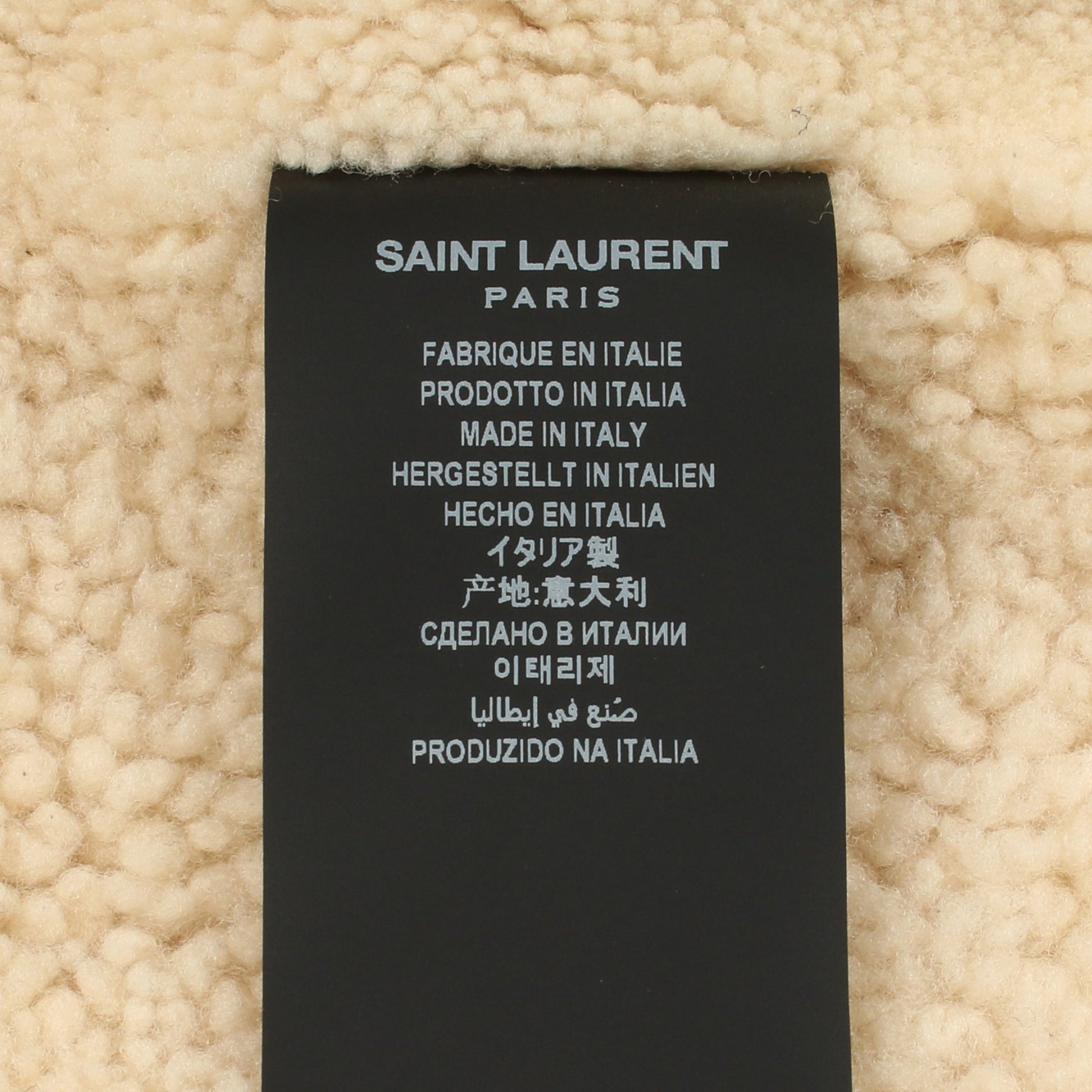 ムートン シアリング ブルゾン ボア切替 ジャケット レザー ムートン ブラック オフホワイト サンローランパリ アウター SAINT LAURENT PARIS