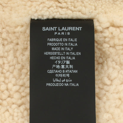 ムートン シアリング ブルゾン ボア切替 ジャケット レザー ムートン ブラック オフホワイト サンローランパリ アウター SAINT LAURENT PARIS