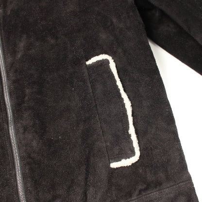 ムートン シアリング ブルゾン ボア切替 ジャケット レザー ムートン ブラック オフホワイト サンローランパリ アウター SAINT LAURENT PARIS