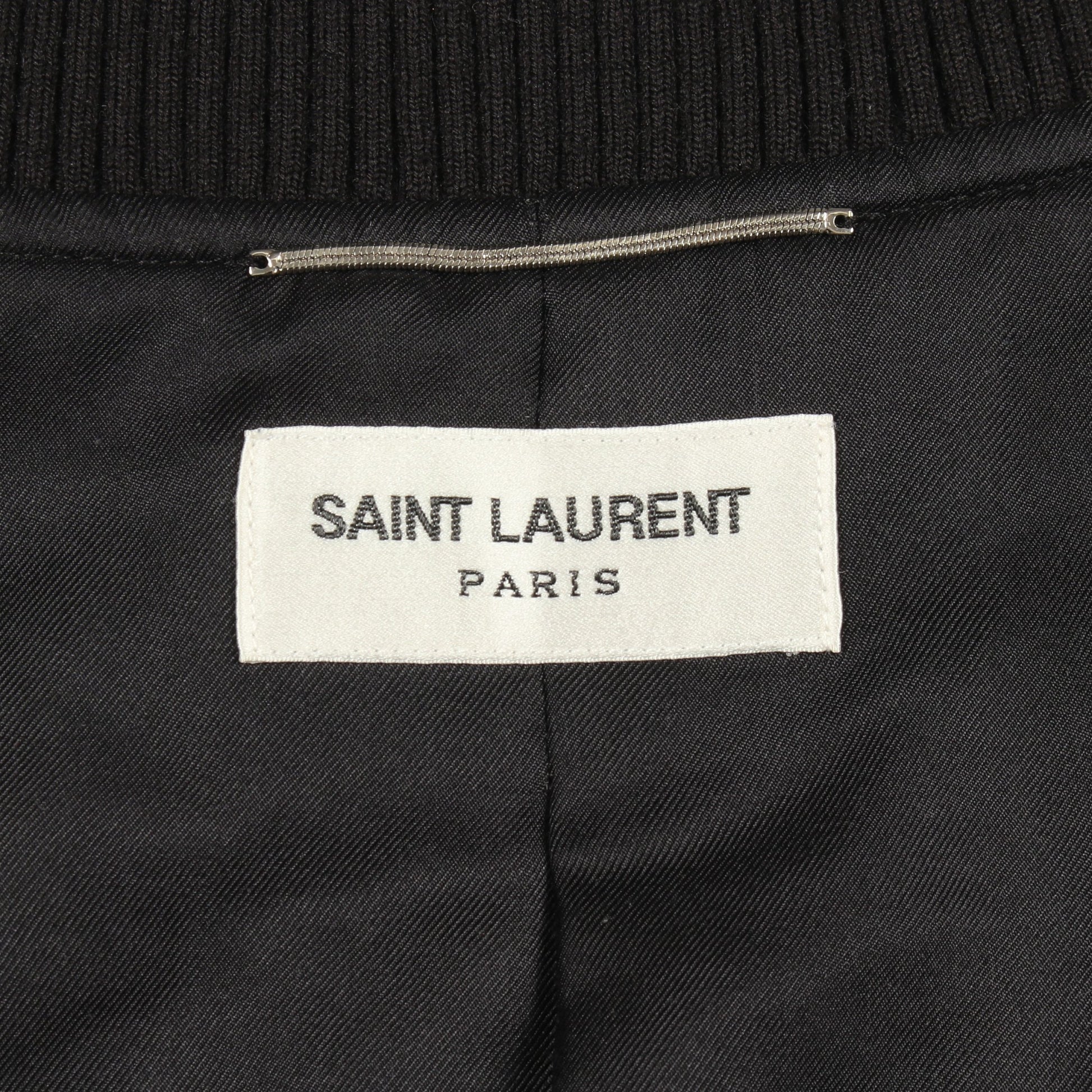 ドット 中綿 ボンバージャケット シルク ブラック サンローランパリ アウター SAINT LAURENT PARIS
