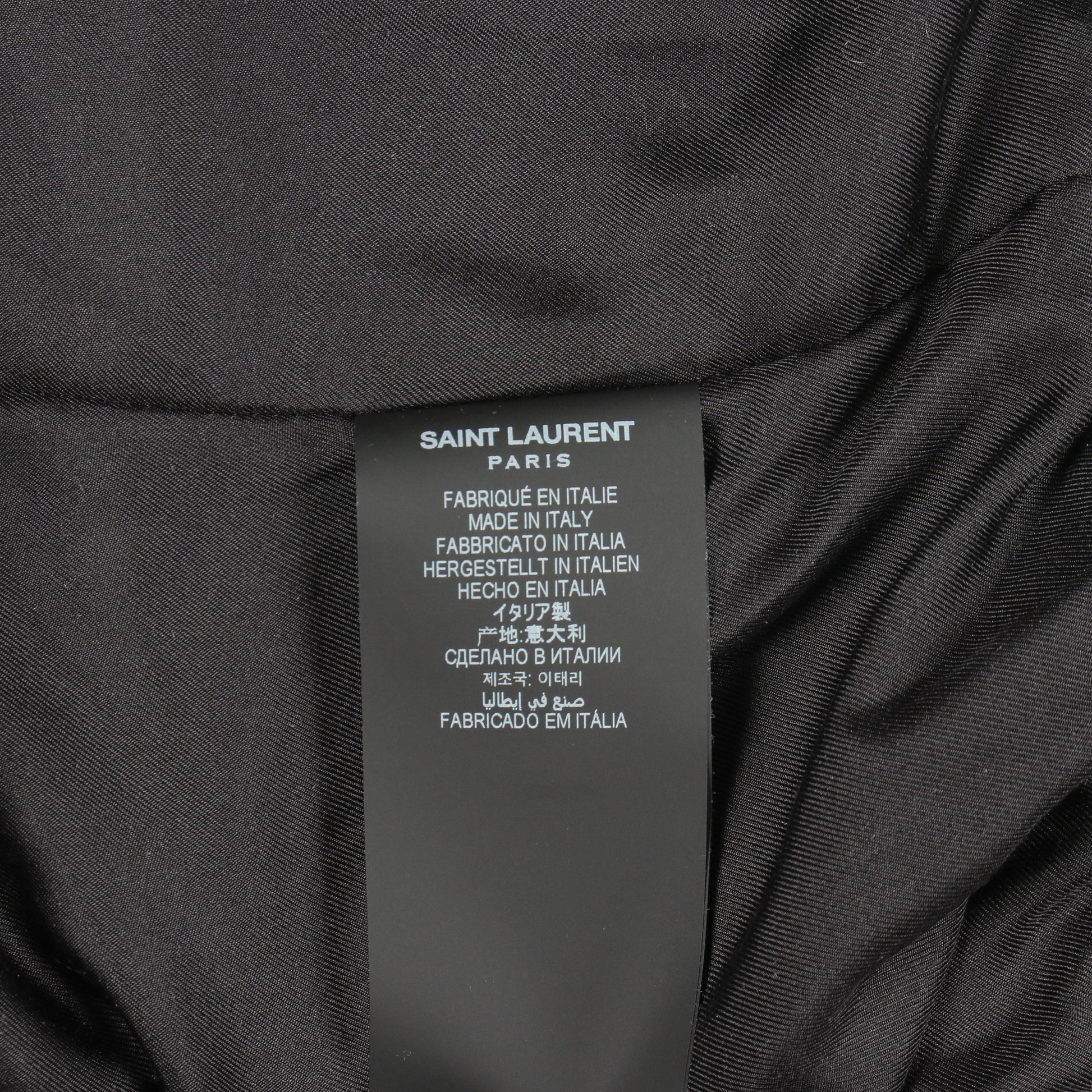 ドット 中綿 ボンバージャケット シルク ブラック サンローランパリ アウター SAINT LAURENT PARIS