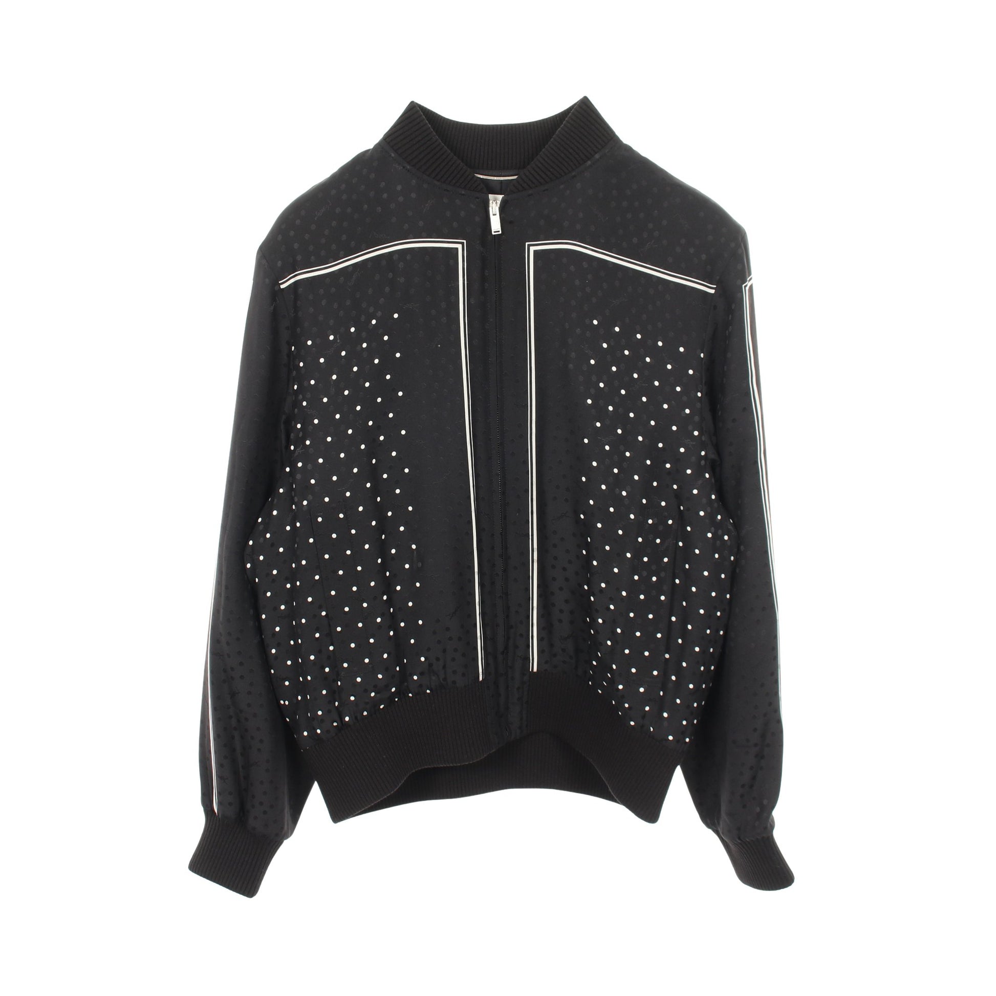 ドット 中綿 ボンバージャケット シルク ブラック サンローランパリ アウター SAINT LAURENT PARIS
