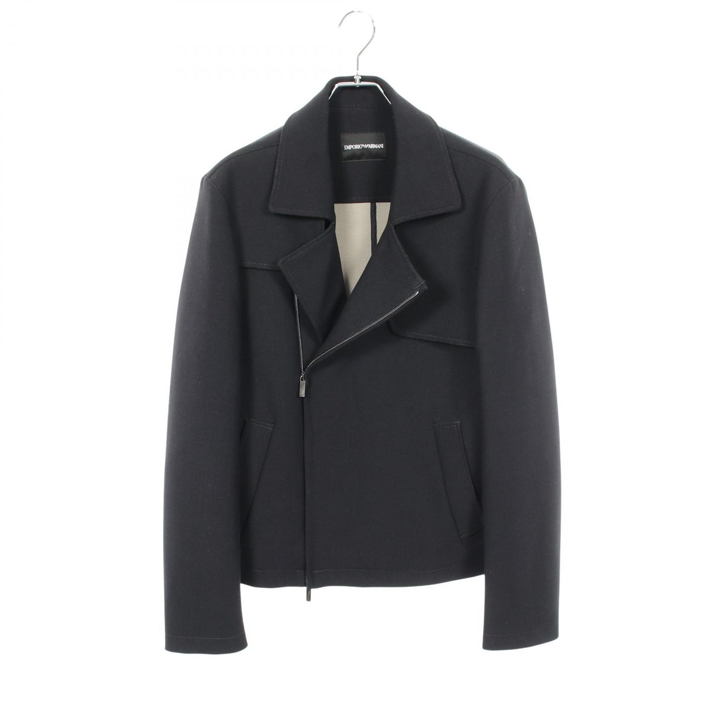 ライダースジャケット ウール ダークネイビー エンポリオアルマーニ アウター EMPORIO ARMANI