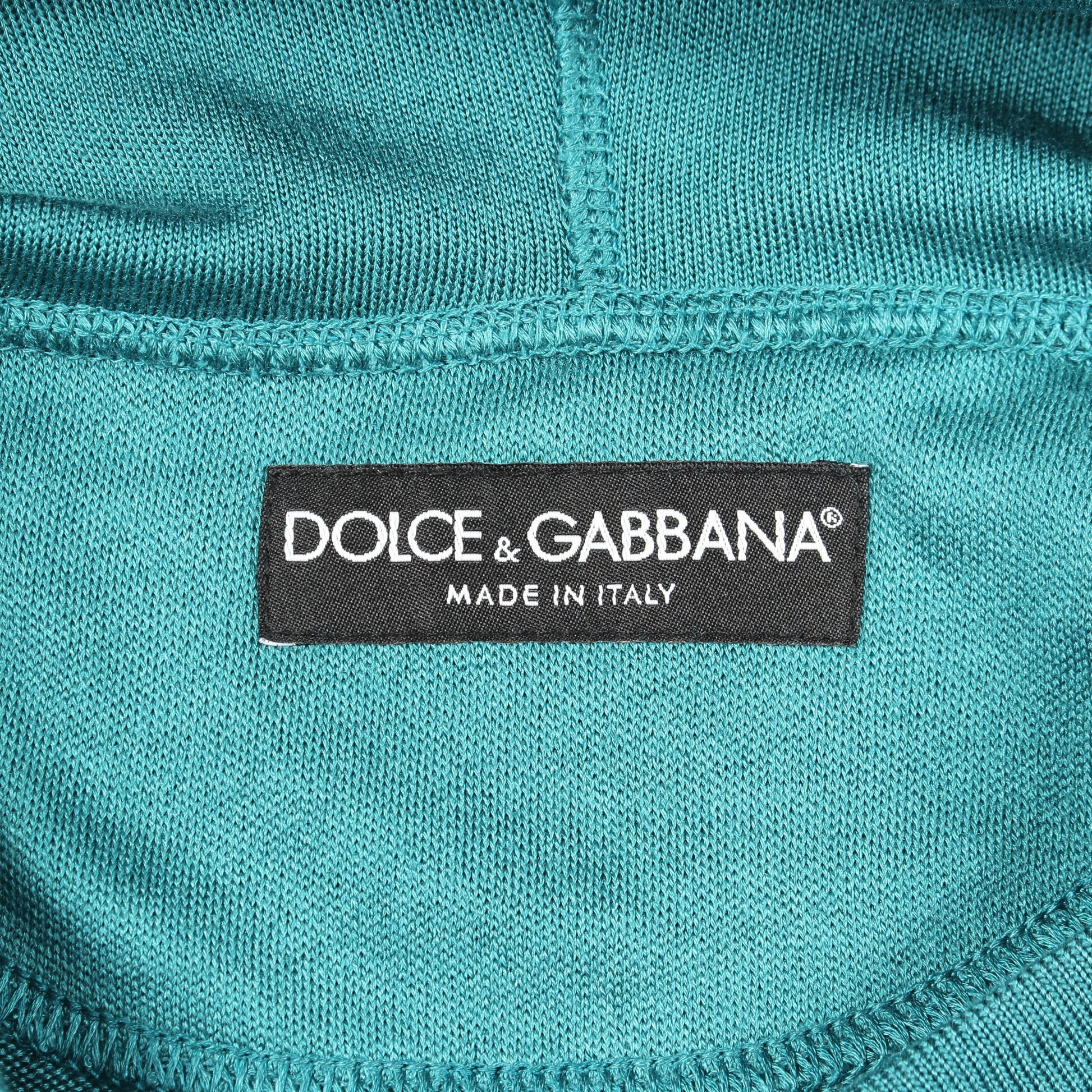 ニットパーカー プルオーバーパーカー シルク ブルーグリーン ドルチェアンドガッバーナ トップス DOLCE&GABBANA