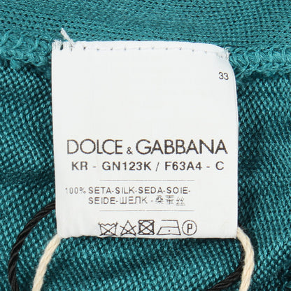 ニットパーカー プルオーバーパーカー シルク ブルーグリーン ドルチェアンドガッバーナ トップス DOLCE&GABBANA