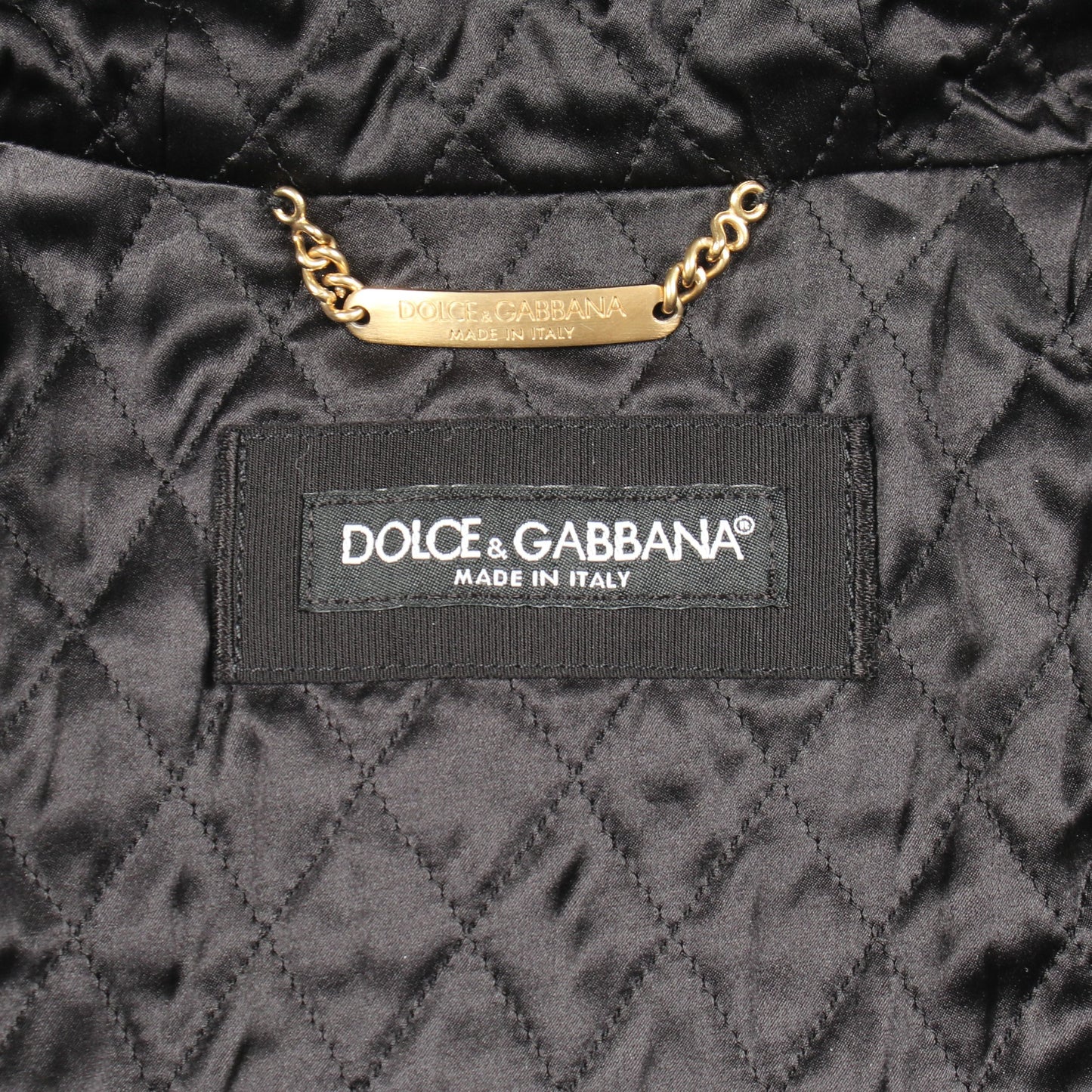 フード付き 中綿 ベロア ジャケット コットン ブラック ドルチェアンドガッバーナ アウター DOLCE&GABBANA