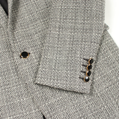 ツイード テーラードジャケット ウール ブラック ホワイト サンローランパリ アウター SAINT LAURENT PARIS